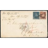 Barbados Britannia Issue Covers United States of America 1870 (9 Apr.) envelope to Connecticut,