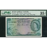 British Caribbean Currency Board, $5, 5 January 1953, serial number A2-537391, (Pick 9a, TBB B109a)