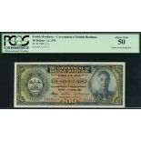 Government of British Honduras, $10, 1 June 1951, serial number D/2 039943, (Pick 27c, TBB B126c),