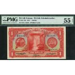 Government of British Guiana, $1, 1 June 1937, serial number E/8 15182, (Pick 12a, TBB B107a),
