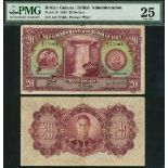 Government of British Guiana, $20, 1 January 1942, serial number A/1 77904, (Pick 16, TBB B111a),