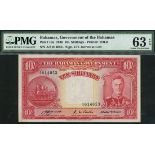 Bahamas Government, 10 shillings, ND (1936), serial number A/3 014053, (Pick 10a, TBB B109a),