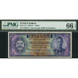 Government of British Honduras, $1, 15 April 1942, serial number A228515, (Pick 20, TBB B119b),
