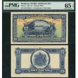 Bermuda Government, £1, 30 September 1927, serial number O/1 382364, (Pick 5a, TBB B105a),