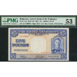 Bahamas Government, £5, ND (1936), serial number A/1 010933, (Pick 12a, TBB B111a),