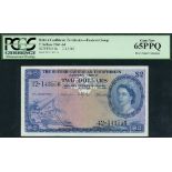 British Caribbean Currency Board, $2, 2 January 1962, serial number T2-143556, (Pick 8c, TBB B108j)