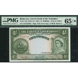 Bahamas Government, 4 shillings, ND (1963), serial number A/6 972642, (Pick 13d, TBB B112d),