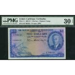 British Caribbean Currency Board, $2, 1 September 1951, serial number D/1 760155, (Pick 2, TBB B102