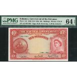 Bahamas Government, 10 shillings, ND (1963), serial number A/3 091163, (Pick 14d, TBB B113d),