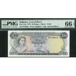 Central Bank of the Bahamas, $10, 1974, serial number F776924, (Pick 38a, TBB B303a),