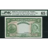 Bahamas Government, 4 shillings, ND (1953), serial number A/1 562634, (Pick 13a, TBB B112a),