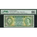 Government of British Honduras, $1, 1 May 1965, serial number G/4 350102, (Pick 28b, TBB B127a),