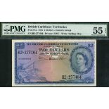 British Caribbean Currency Board, $2, 5 January 1953, serial number B2-277464, (Pick 8a, TBB B108a)