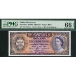 Government of British Honduras, $2, 1 April 1964, serial number H/1 527751, (Pick 29b, TBB B128a),