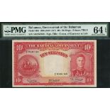 Bahamas Government, 10 shillings, ND (1947), serial number A/6 950158, (Pick 10d, TBB B109d),