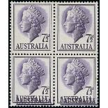 Definitive Issues 1955-57 Queen Elizabeth II Issues Issued Stamps 7½d. violet block of four, the lo