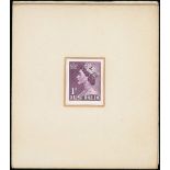 Definitive Issues 1953-56 Queen Elizabeth II Issues Die Proofs 1d. purple on white wove paper mount