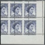 Definitive Issues 1959-63 Queen Elizabeth II Issues Issued Stamps 5d. deep blue, a lower left corne