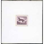 Definitive Issues 1959-64 Fauna Issue Die Proofs 1/2d. Tasmania Tiger in purple on white wove paper