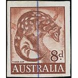 Definitive Issues 1959-64 Fauna Issue Imperforate Plate Proof 8d. Tiger Cat in red-brown on stamp p