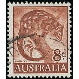 Definitive Issues 1959-64 Fauna Issue Issued Stamps 8d. red-brown, 2nd Master Plate, showing bar of