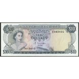 Central Bank of the Bahamas, $10, 1974, serial number E 643602, (Pick 38a, TBB B303),