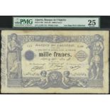 Banque de L'Algerie 1000 francs, 3 March 1924, serial number Z.103 113, (Pick 76bn),