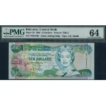 Central Bank of the Bahamas, $10, 1996, serial number T 593440, (Pick 59, TBB B325),