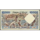 Banque de l'Algerie et de la Tunisie, 10,000 francs (2), 1956, 1957, serial numbers Z.282 207 and C