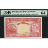 Government of the Bahamas, 10 shillings, ND (1963), serial number A/2 795789, (TBB B113, Pick 14d),