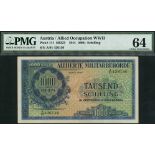 Austria, Allied Occupation WWII, 1000 schillings, 1944, serial number A/01 426130, (Pick 111),