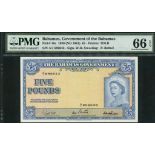 Government of the Bahamas, £5, ND (1961), serial number A/1 686643, (TBB B115, Pick 16c),