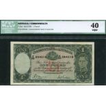 Commonwealth of Australia, £1, ND (1938), serial number 0 50 594518, (Pick 26a, S288 for type),