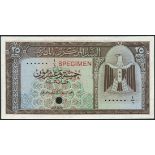 Central Bank of Egypt, specimen colour trial 25 Piastres, ND (1961-66), zero serial numbers, (Pick