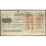 Carmarthen Bank (Waters, Jones & Co), £9, 4 August 1829, serial number 487, (Outing 459h),