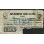 Aylesbury Old Bank, Buckinghamshire, £5, 1 October 1885, serial number A84254, (Outing 60d),