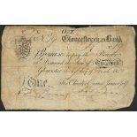 Gloucester Old Bank, Gloucestershire (Charles Evans & James Jelf), £1, 9 March 1814, serial number