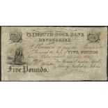 Plymouth-Dock Bank, Devonshire (Thomas Clinton Shiells & Henry Incledon Johns), £5, 1 September 182