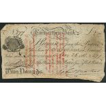 Carmarthen Bank (Thos Waters, Thos Waters Jun & Robt Waters), £2, 26 March 1818, serial number 277,