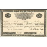 Ionian Bank, proof £1 on card, Zante, 186-, black and white, (Pick S131 for type, Pitidis 207 for t