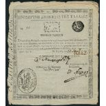 Independent Greece, Provisional Administration, 750 grossi, Corinth, 25 April 1823, manuscript seri