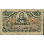 National Bank of Greece, 5 drachmai, 10 November 1897, red serial number B065-350655, (Pick 42),