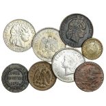 Haiti, Republic (1825-49), 2-Centimes, 1830 / An.27, Republic (1863 - ), 50-Centimes, 1895A, 2-Cent