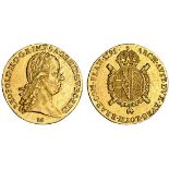 Italy, Milan, Leopold II (1790-92), Half-Sovrano, 1791, laureate head right, rev. crowned oval shie