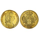 Brazil, Maria I (1786-1805), Peça (6400 Reis), 1803R (Rio), bust right, wearing a decorative headdr