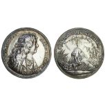 Germany, Saxe-Lauenburg, Julius Franz (1666-89), silver medal by J G Breuer, on the War against the