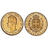 Italy, Savoy, Carlo Alberto (1831-47), 20-Lire, 1849 anchor (Genova), head left, rev. crowned shiel