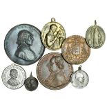 Italy, Vatican, papal medals (5), and other medallions of a religious nature (3), four with integal