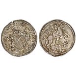 Italy, Genoa, Coinage with St George, Reale, 3.24g, 1666, dvx* et8 gvb* reip* genv, crowned shield