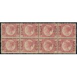 Great Britain 1870-79 ½d. rose-red Plate 10 block of eight, ER-FU, unmounted mint;